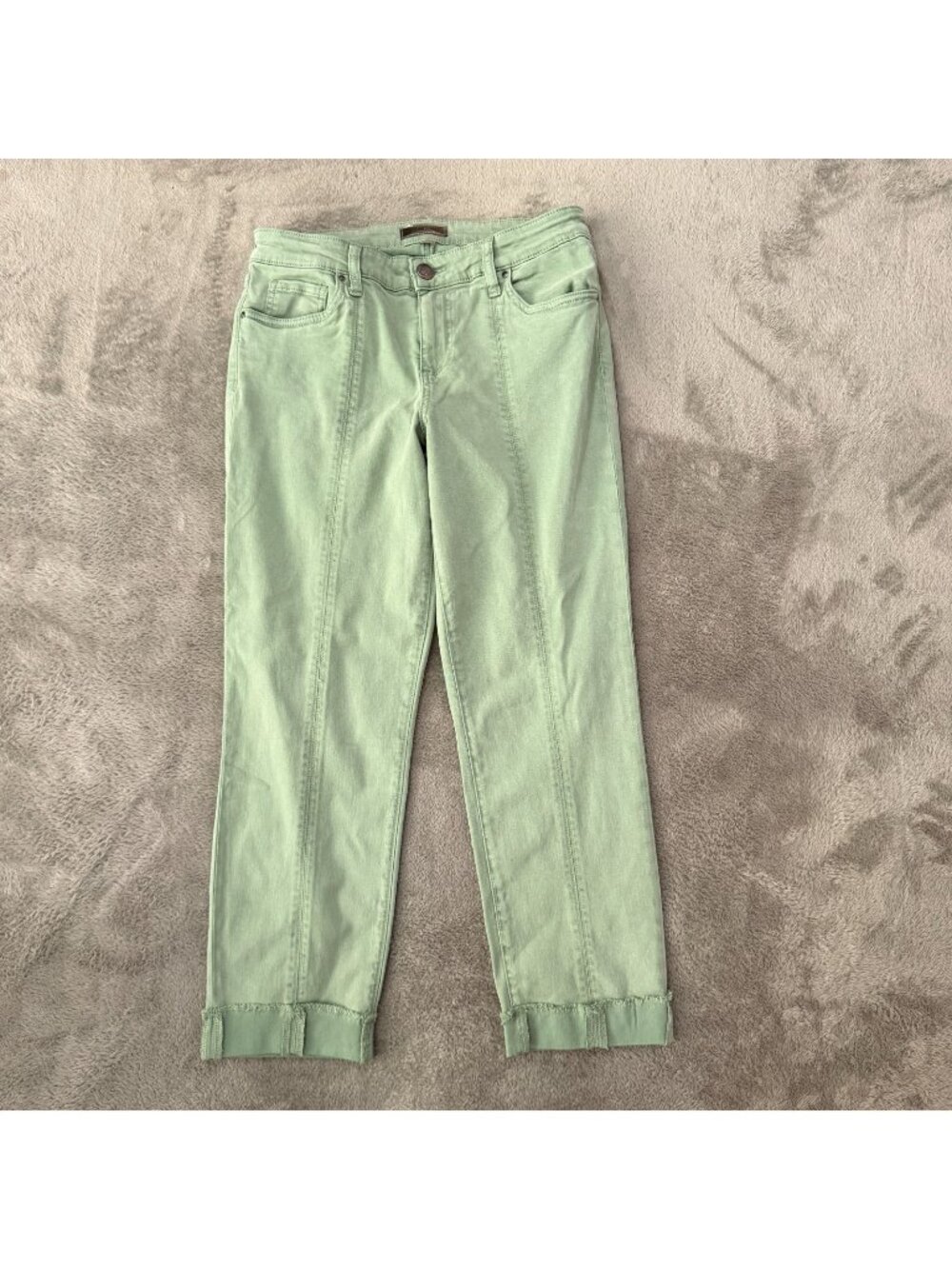 Kut From The Kloth Amy High Rise Crop Straight Leg Cuffed Pants Jeans 8 Womens